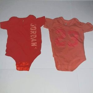 Michael Jordan 3-6 Months Onesie Diaper Shirt Body Suit Snap Close Lot of 2